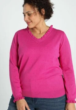 UNI AVEC PLUMETIS - Strickpullover - Fushia