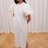 Mother Of Pearl DRESS WITH PUFFBALL SLEEVE - Jerseykleid - White