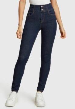 ESPRIT STRETCH HIGH RISE - Jeans Skinny Fit - Blue Dark Washed