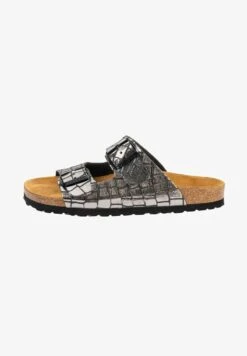 KORFU - Pantolette Flach - Schwarz