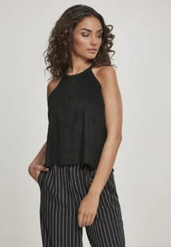 URBAN CLASSICS LADIES PEACHED RIB NECKHOLDER TANK - Bluse - Black