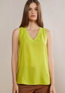 MIT V AUSSCHNITT - Bluse - Gelb Day Glo Green