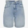 Noisy May HIGH WAIST - Jeans Shorts - Light Blue Denim