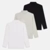 Friboo 3 PACK LONG SLEEVE HIGH NECK TOP - Langarmshirt - Black/white/mottled Light Grey