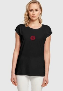 LOGO R EXTENDED SHOULDER TEE - T-Shirt Print - Black