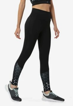 HIGH-RISE DIAMOND TRAINING RUNNING - Tights - Black