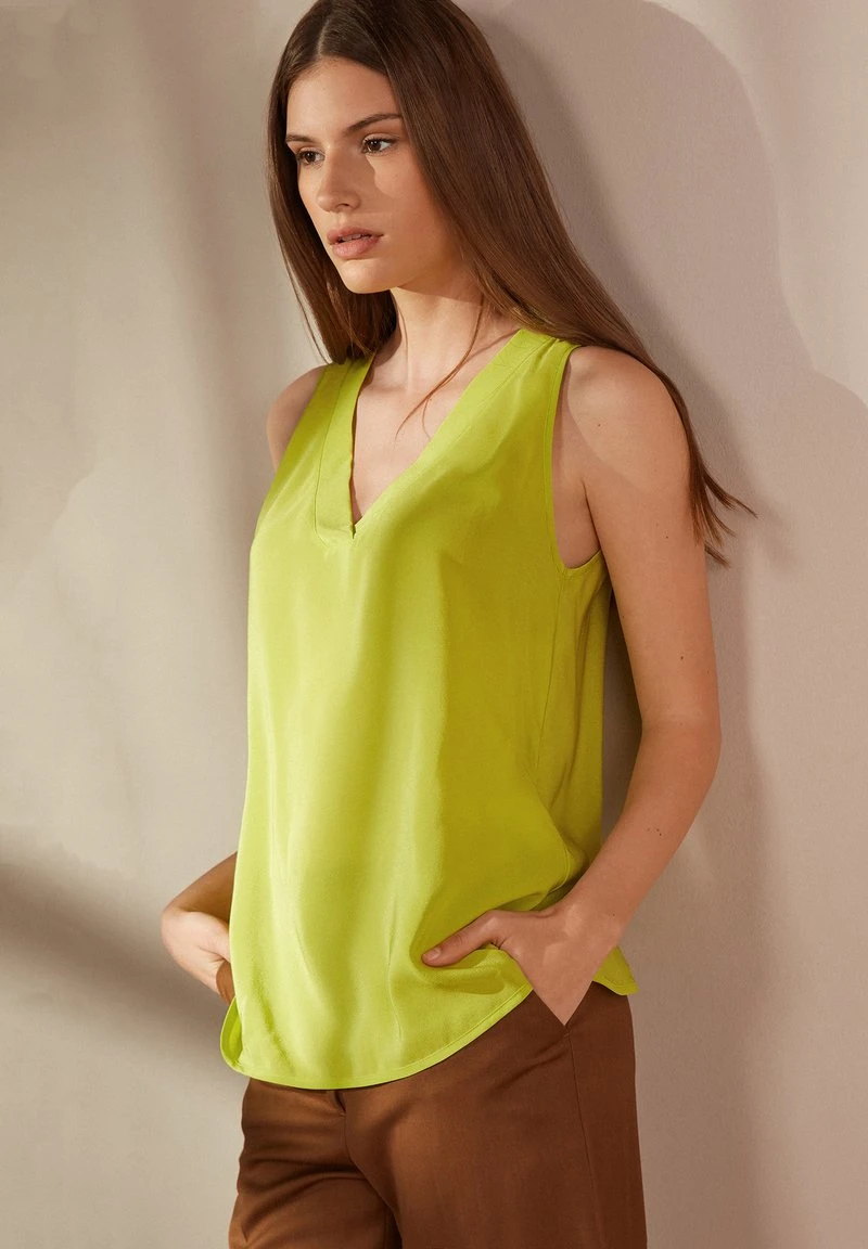 MIT V AUSSCHNITT - Bluse - Gelb Day Glo Green 4 MIT V AUSSCHNITT - Bluse - Gelb Day Glo Green – Bild 4