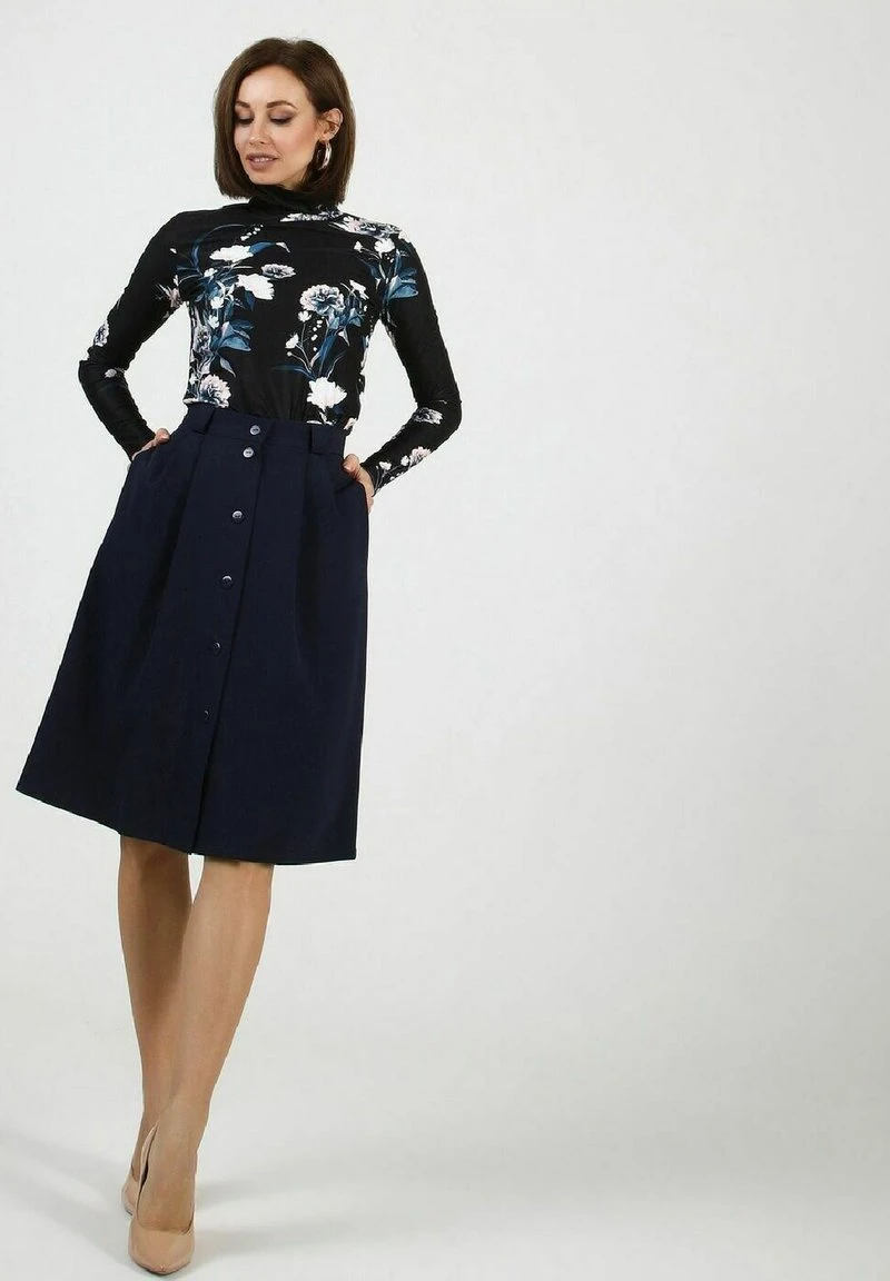 MIDI HIGH WEIST - A-Linien-Rock - Dark Blue 2 MIDI HIGH WEIST - A-Linien-Rock - Dark Blue – Bild 2