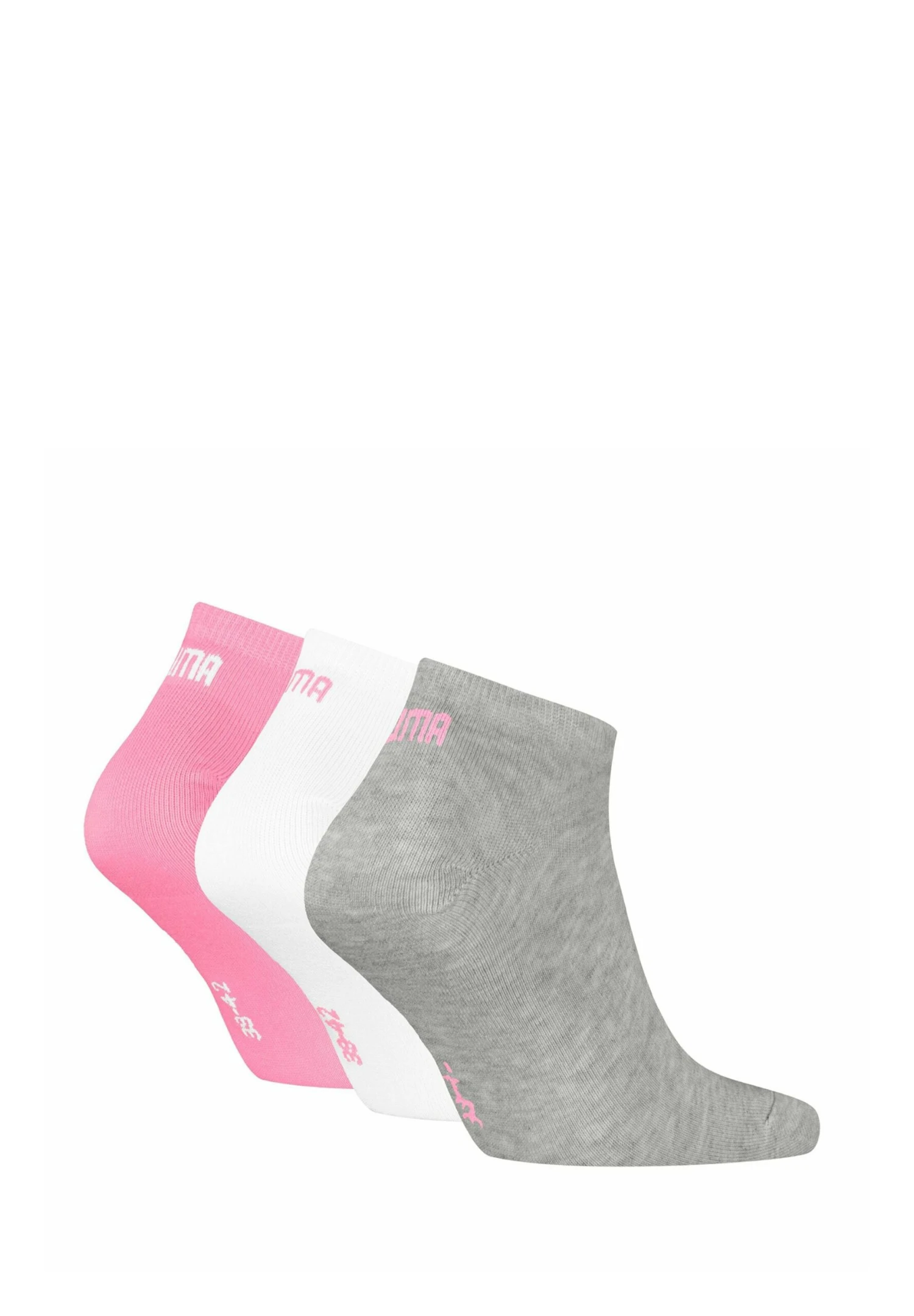 Puma 3 PACK - Socks - Rosa Weiß Grau 2 Puma 3 PACK - Socks - Rosa Weiß Grau – Bild 2